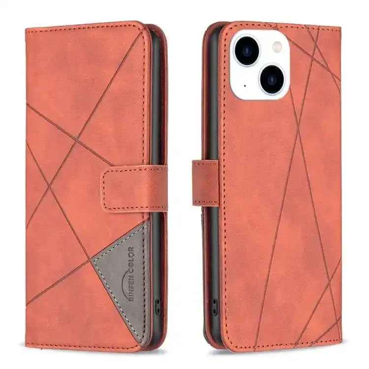 Magnetic Buckle Rhombus Texture Leather Phone Case MyMobile