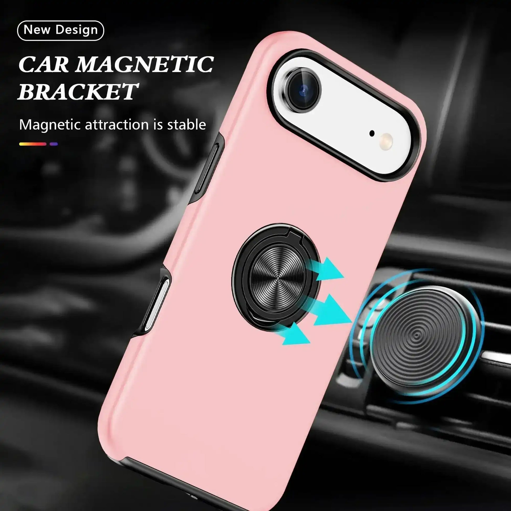 Magnetic Ring Holder Shockproof Case Cover for iPhone 17 Air Redefine
