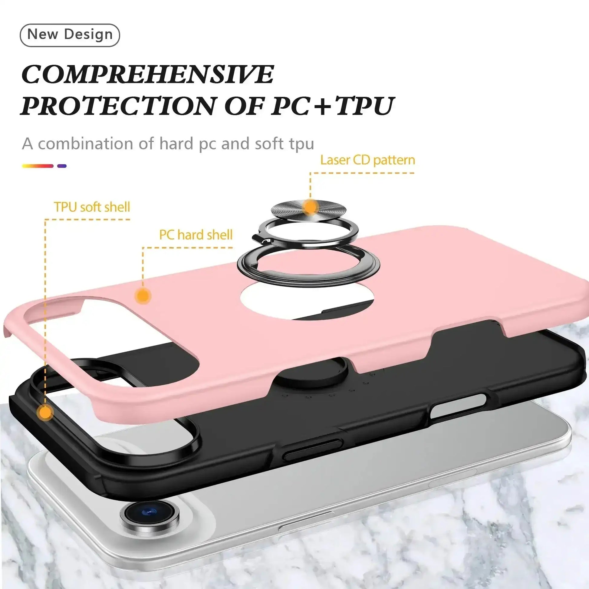 Magnetic Ring Holder Shockproof Case Cover for iPhone 17 Air Redefine