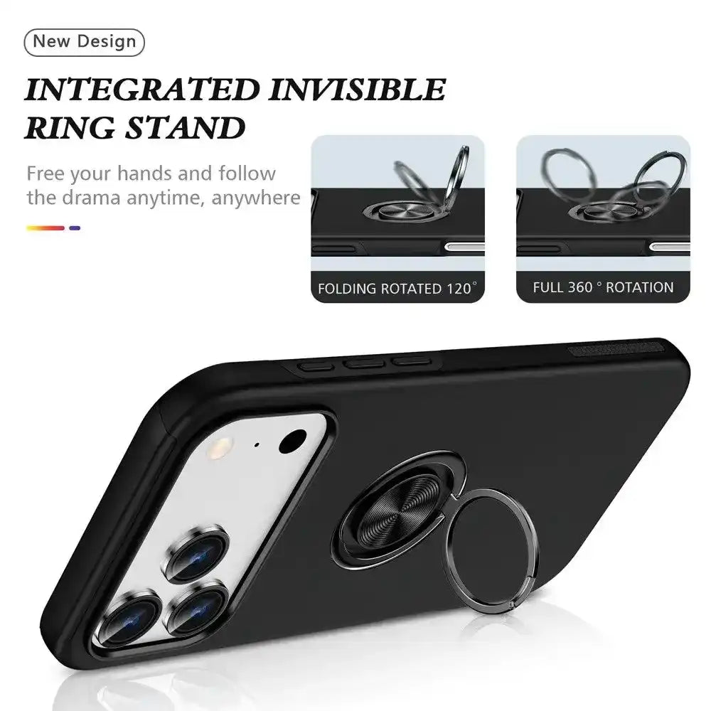Magnetic Ring Holder Shockproof Case Cover for iPhone 17 Pro Magnetic Ring
