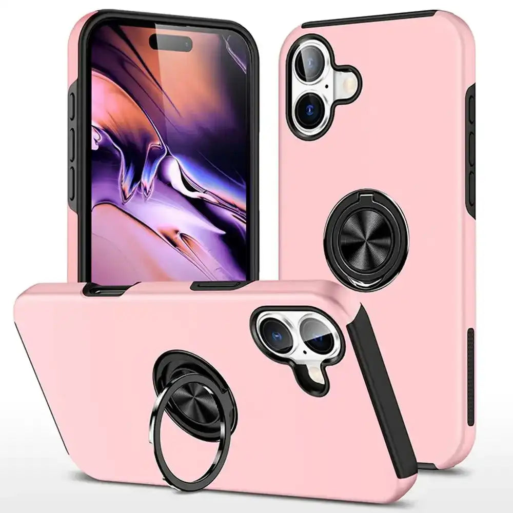 Magnetic Ring Holder Shockproof Cover Case for iPhone 16 Magnetic Ring
