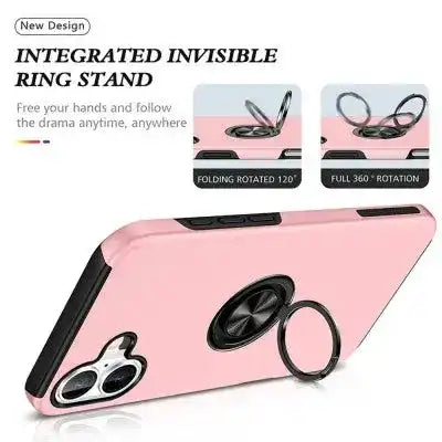 Magnetic Ring Holder Shockproof Cover Case for iPhone 16 Magnetic Ring