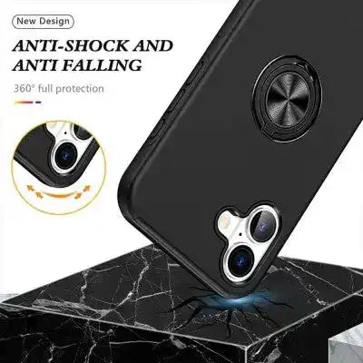 Magnetic Ring Holder Shockproof Cover Case for iPhone 16 Plus Shockproof