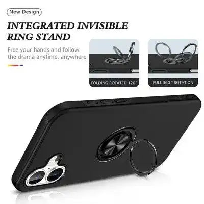 Magnetic Ring Holder Shockproof Cover Case for iPhone 16 Plus Shockproof