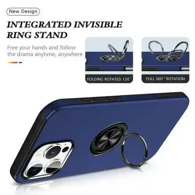 Magnetic Ring Holder Shockproof Cover Case for iPhone 16 Pro Shockproof
