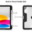 Shockproof Smart Trifold Case for iPad 10th (2022) & iPad 11th (2025) A16 with Pencil Holder – Clear Back Cover, Auto Sleep/Wake