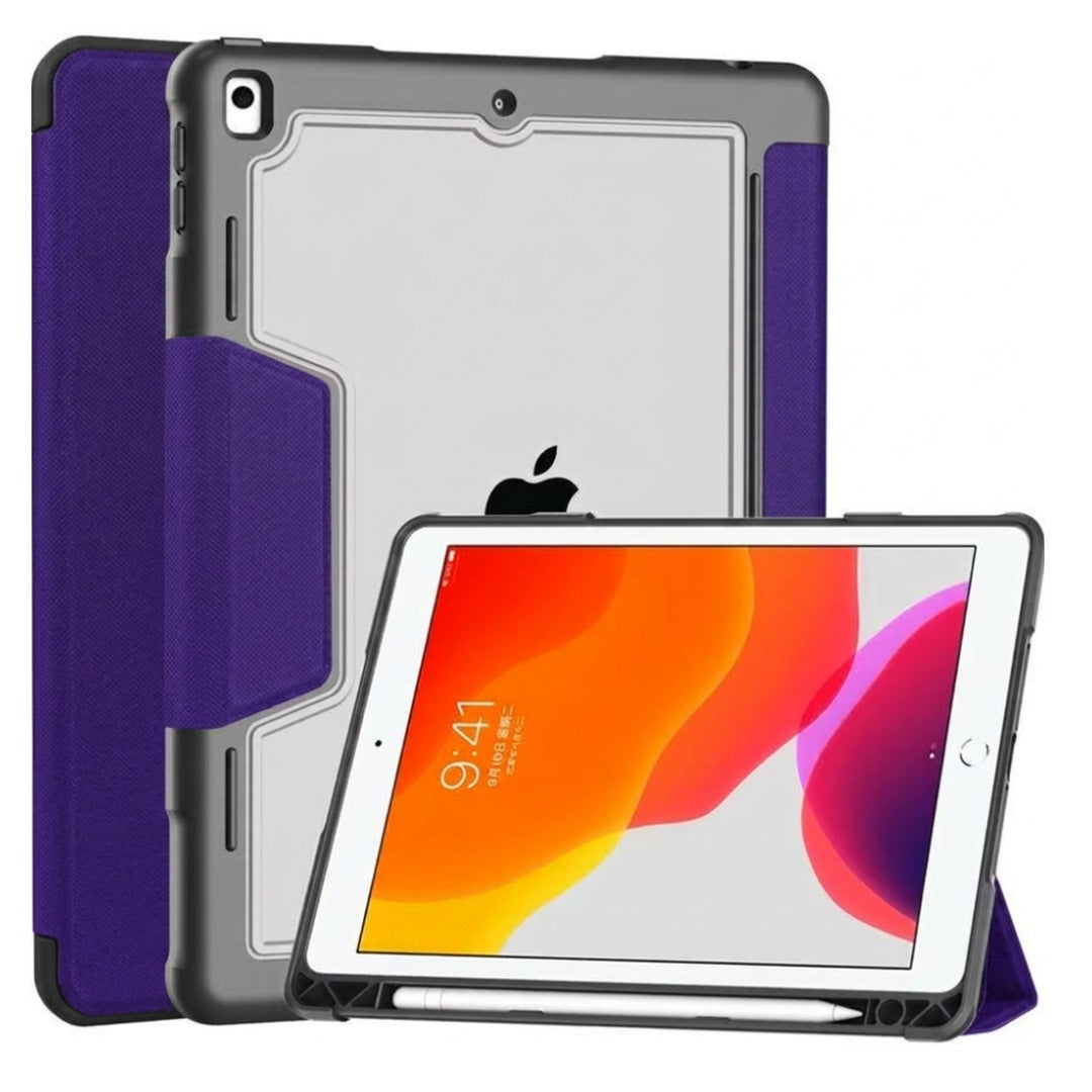 Shockproof Smart Trifold Case for iPad 10th (2022) & iPad 11th (2025) A16 with Pencil Holder – Clear Back Cover, Auto Sleep/Wake