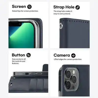 Mercury Blue Moon Diary Magsafe Case for iPhone 16 Pro Max Mercury