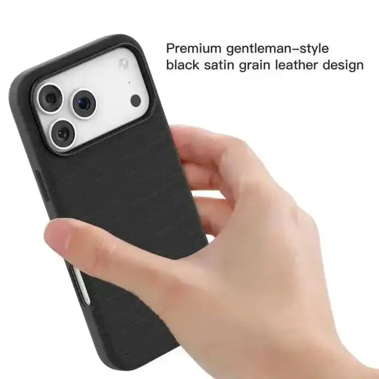 Mutural Rhyme Series Satin Texture Leather MagSafe Phone Case Mutural