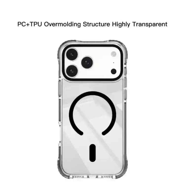 Mutural Transparent Color Series PC+TPU Magnetic MagSafe Phone Case