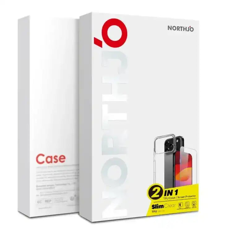 NORTHJO 2 in 1 TPU Phone Case Screen Protector Tempered Glass Film NORTHJO