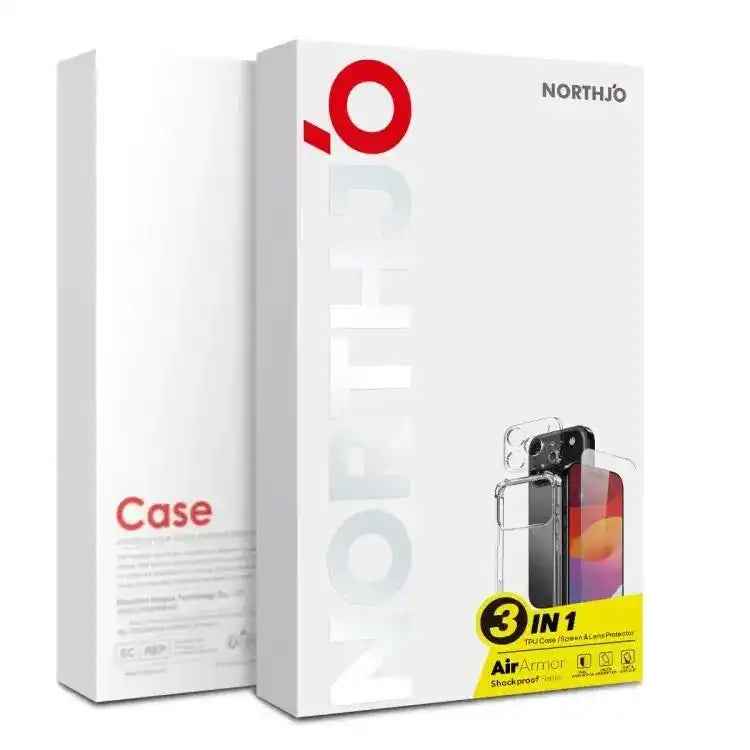 NORTHJO 3 in 1 TPU Airbag Shockproof Phone Case with Screen Protector Lens Film