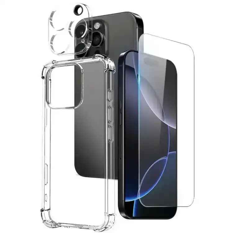 NORTHJO 3 in 1 TPU Airbag Shockproof Phone Case with Screen Protector Lens Film