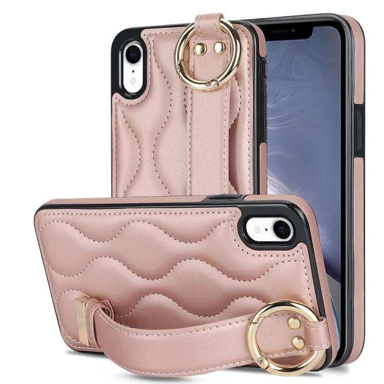 Non-slip Full Coverage Ring PU Phone Case with Wristband MyMobile