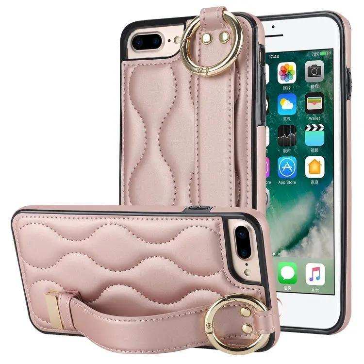 Non-slip Full Coverage Ring PU Phone Case with Wristband MyMobile