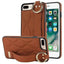 Non-slip Full Coverage Ring PU Phone Case with Wristband
