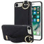 Non-slip Full Coverage Ring PU Phone Case with Wristband