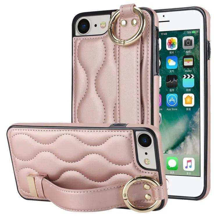 Non-slip Full Coverage Ring PU Phone Case with Wristband MyMobile