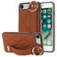 Non-slip Full Coverage Ring PU Phone Case with Wristband