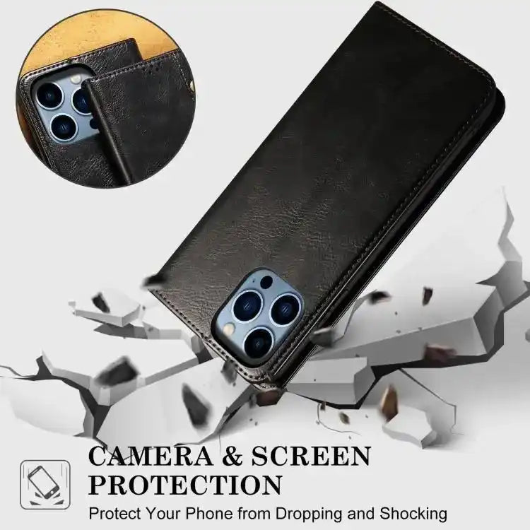 Oil Wax Crazy Horse Texture Leather Phone Case MyMobile