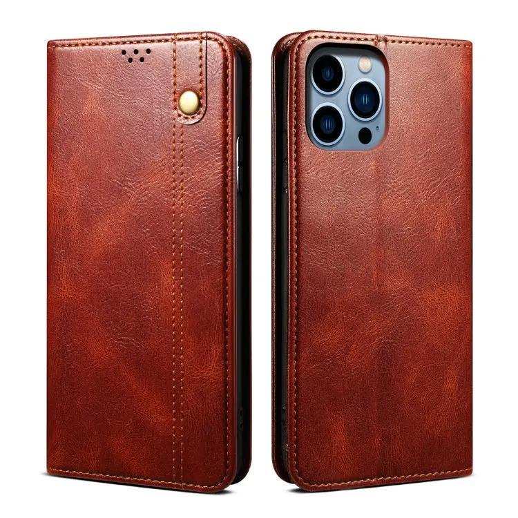 Oil Wax Crazy Horse Texture Leather Phone Case MyMobile
