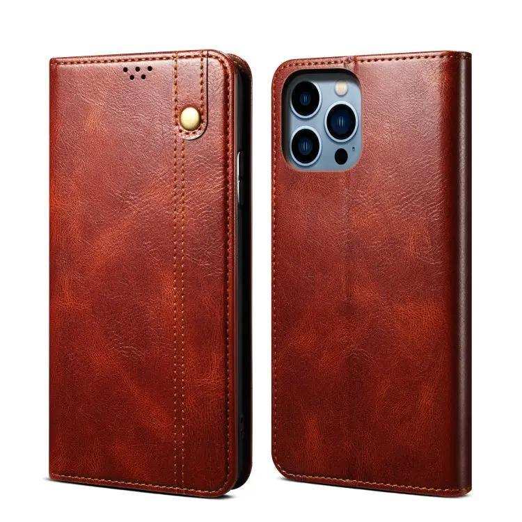 Oil Wax Crazy Horse Texture Leather Phone Case MyMobile