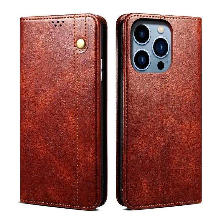 Oil Wax Crazy Horse Texture Leather Phone Case MyMobile