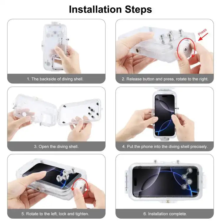 For iPhone 16 Pro Max PULUZ 40m/130ft Waterproof Diving Case with One-way Valve Photo Video Taking Underwater Housing Cover