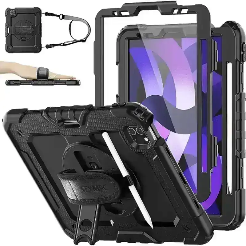 Pure Guardian 2 case iPad 7th/8th/9th gen (10.2) black With Strap and In - build Screen Guard - MyMobile