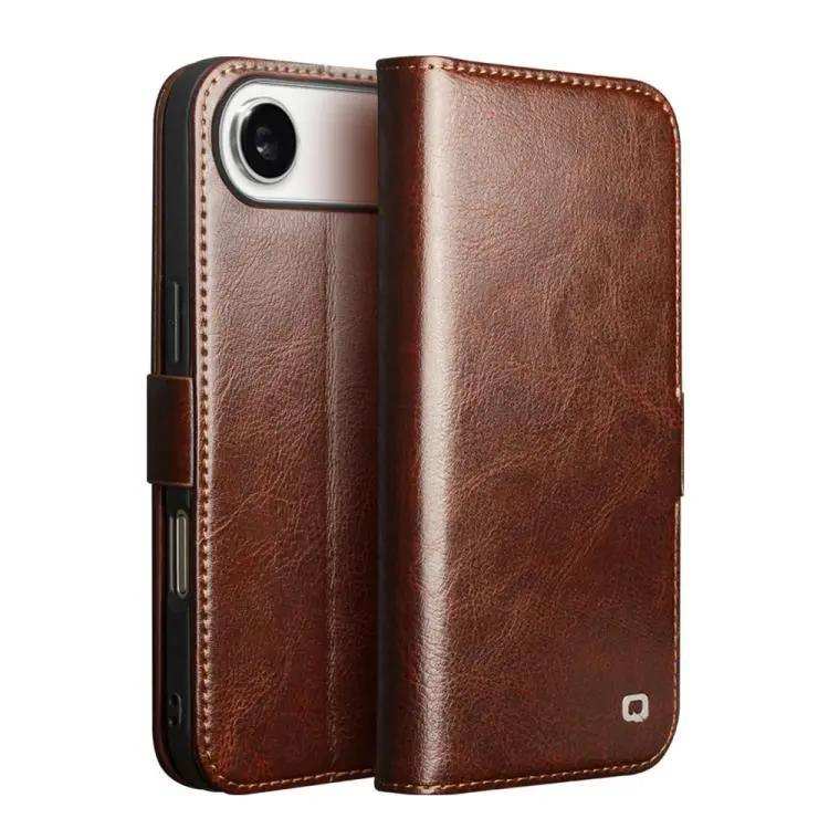 QIALINO Classic 103 Buckle Genuine Leather Phone Case QIALINO