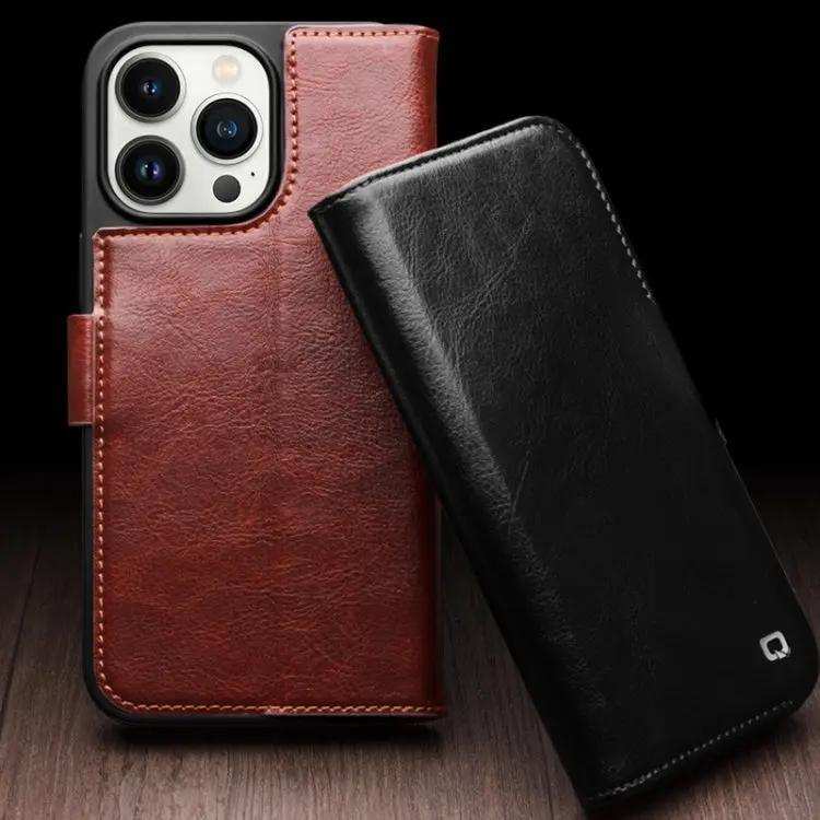 QIALINO Classic 103 Buckle Genuine Leather Phone Case QIALINO