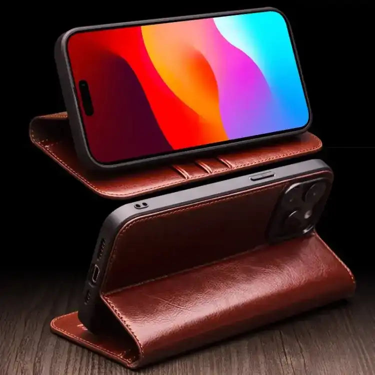 QIALINO Classic Genuine Leather Phone Case QIALINO