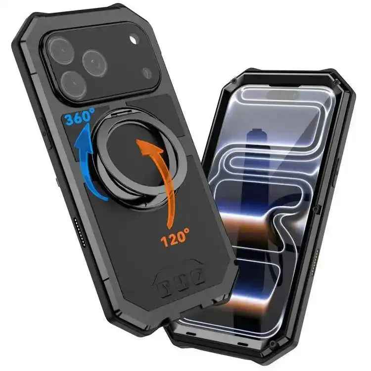 R-JUST Life Waterproof Dustproof MagSafe Magnetic Holder Phone Case R-JUST