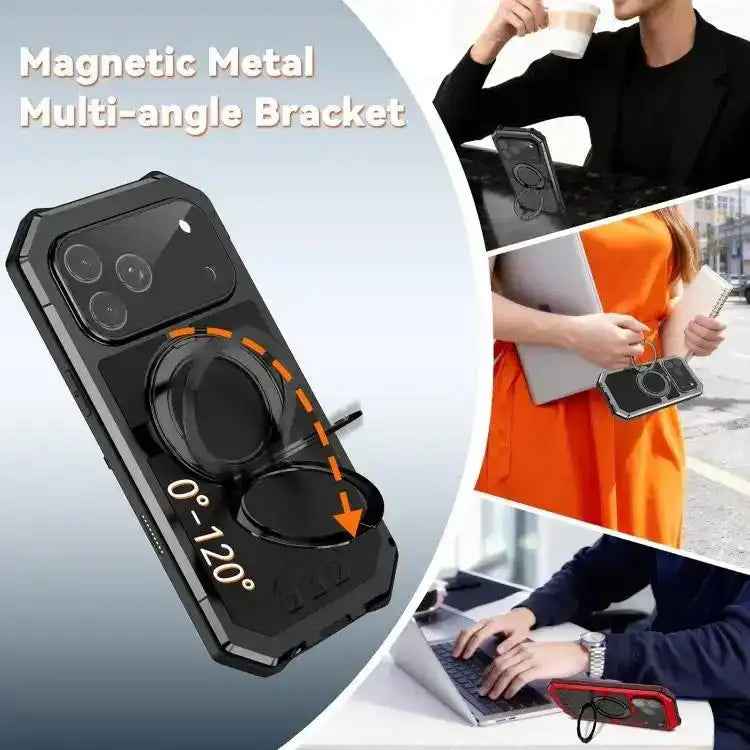 R-JUST Life Waterproof Dustproof MagSafe Magnetic Holder Phone Case R-JUST