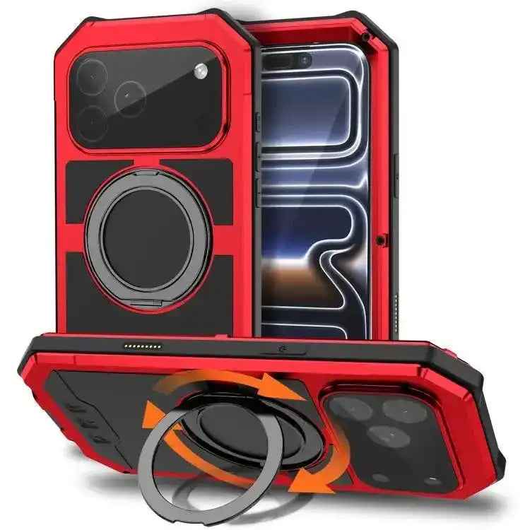 R-JUST Life Waterproof Dustproof MagSafe Magnetic Holder Phone Case R-JUST