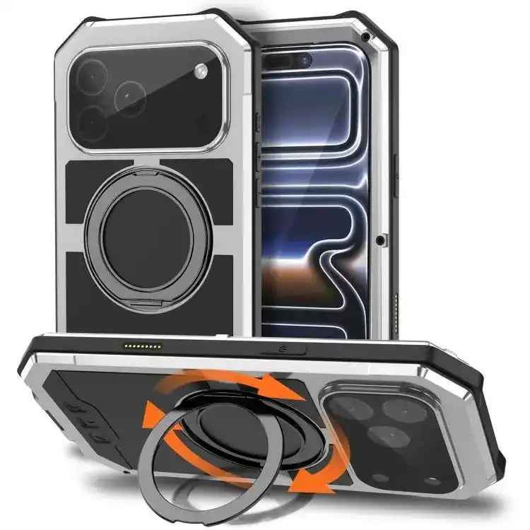 R-JUST Life Waterproof Dustproof MagSafe Magnetic Holder Phone Case R-JUST