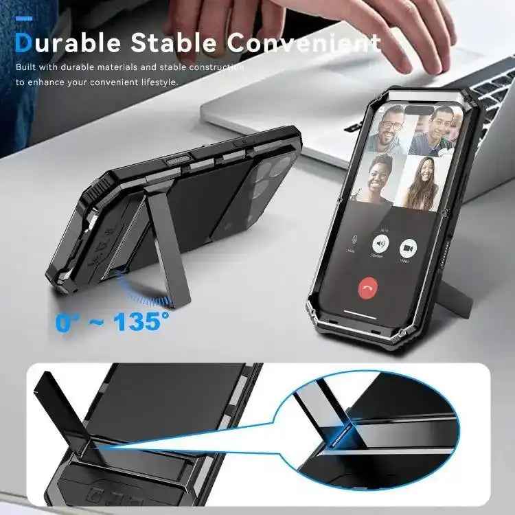 R-JUST Life Waterproof Dustproof Shockproof Holder Phone Case