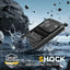 R-JUST Metal + Silicone + Tempered Glass Life Waterproof Phone Case with Holder