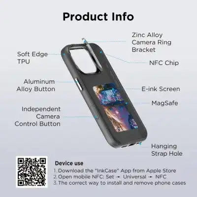 REDEFINE E-ink Display Customizable Image Case Magnetic Case for iPhone 16 Pro Max Redefine