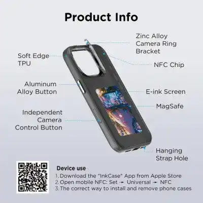 REDEFINE E-ink Display Customizable Image Case Magnetic Case for iPhone 16 Pro Redefine