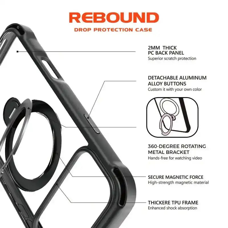 REDEFINE Rebound Drop Protection Case Cover With Magnetic Ring for iPhone 17 Redefine