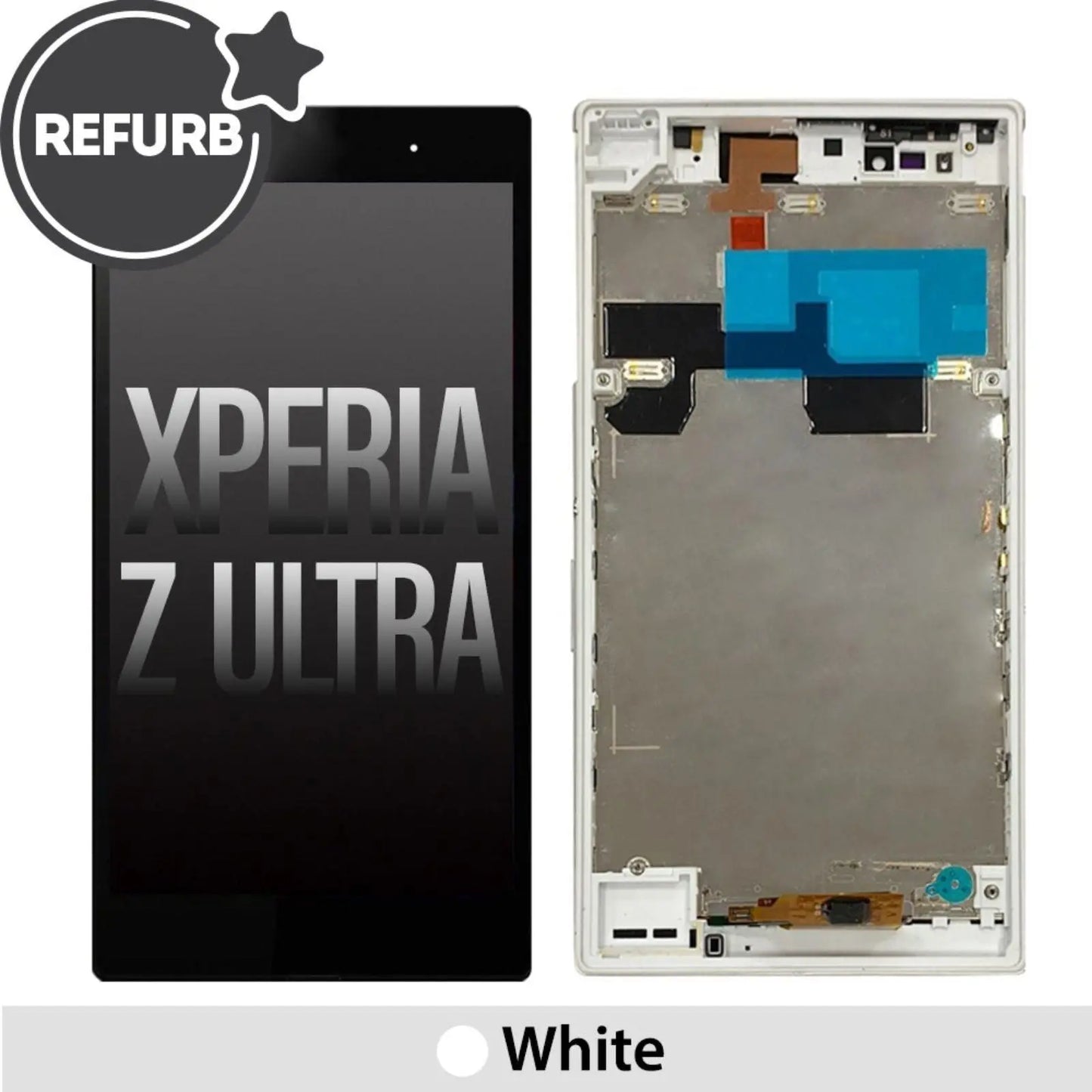 REFURB LCD Screen Repair for Sony Xperia Z Ultra XL39h XL39 C6833 C6802 with Frame - White - MyMobile