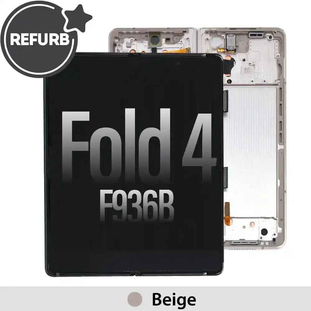 REFURB OLED Assembly Replacement with Frame for Samsung Galaxy Z Fold4 F936B-Beige