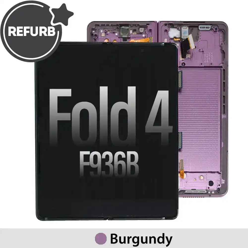 REFURB OLED Assembly Replacement with Frame for Samsung Galaxy Z Fold4 F936B-Burgundy
