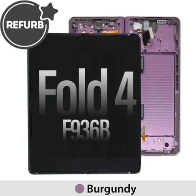 REFURB OLED Assembly Replacement with Frame for Samsung Galaxy Z Fold4 F936B-Burgundy