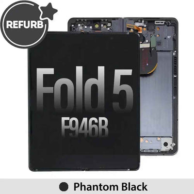 REFURB OLED Assembly Replacement with Frame for Samsung Galaxy Z Fold5 F946B-Phantom Black
