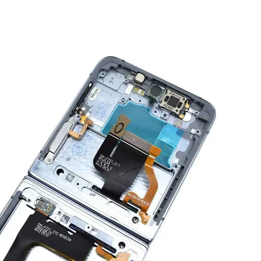 REFURB OLED Screen Replacement with Frame for Samsung Galaxy Z Flip4 5G (F721B)-Blue