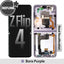 REFURB OLED Screen Replacement with Frame for Samsung Galaxy Z Flip4 5G (F721B)-Bora Purple