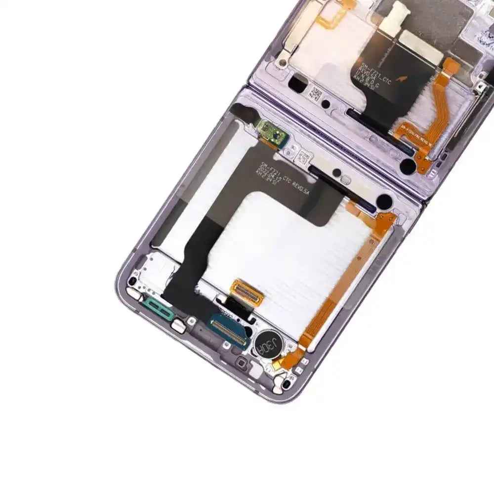 REFURB OLED Screen Replacement with Frame for Samsung Galaxy Z Flip4 5G (F721B)-Bora Purple