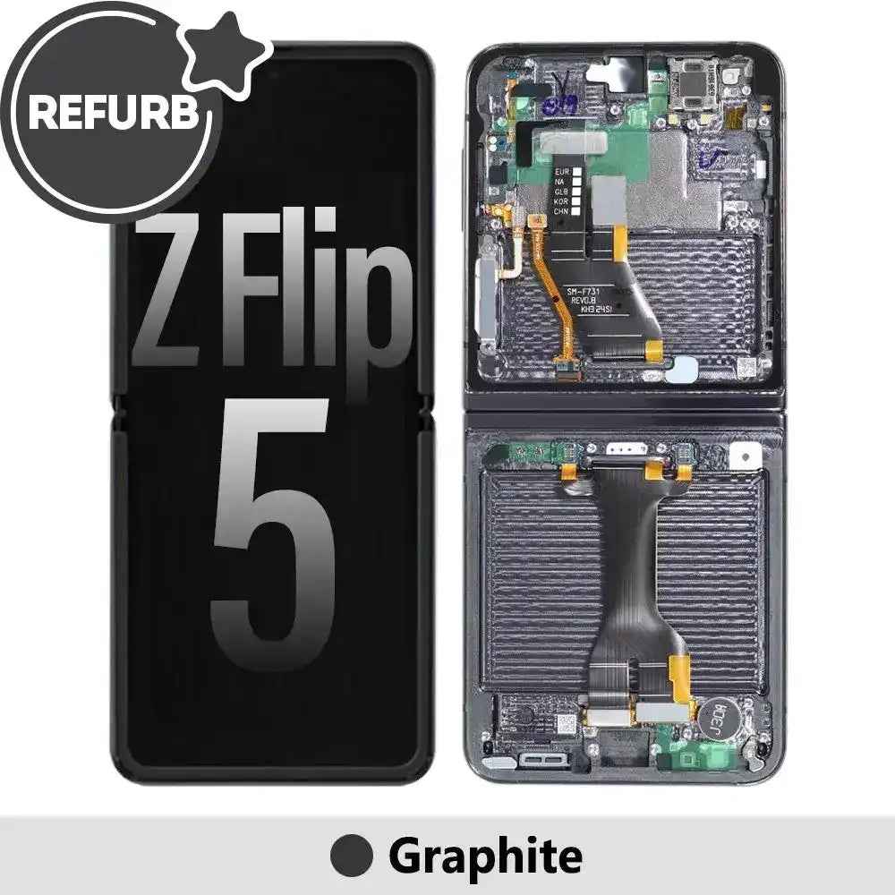 REFURB OLED Screen Replacement with Frame for Samsung Galaxy Z Flip5 5G F731B-Graphite